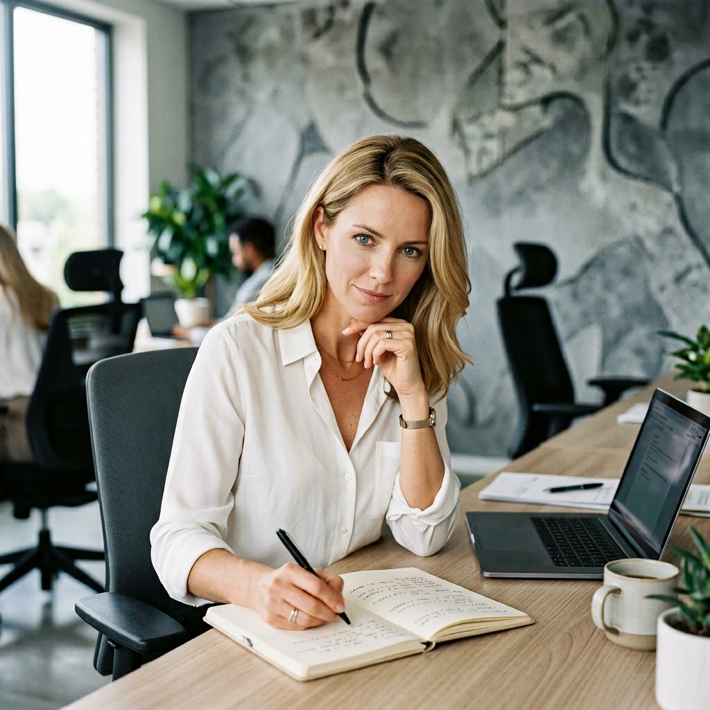 CSA staff member working at a desk in the office